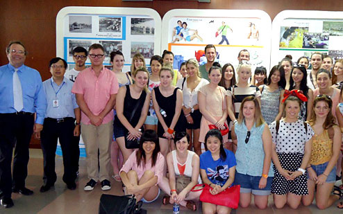 RMIT School of Fashion and Textiles visiting foreign students tour a textile and garment factory in Vietnam